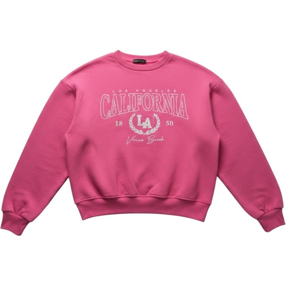 Green Goddess Sweatshirt Womens Medium Pink California LA Venice Beach Pullover